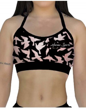 TOP ALCINHA BIRDS PINK FEMININO - OFERTAÇO