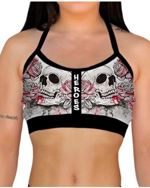 TOP ALCINHA DOODLE SKULL FEMININO - OFERTAÇO