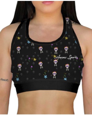 TOP FITNESS CUTE SKULL FEMININO - OFERTAÇO