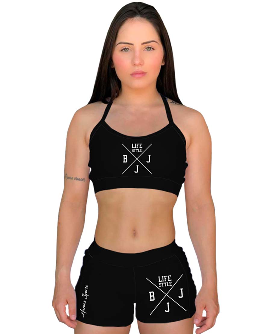 SHORT CROSS BJJ LIFESTYLE BLACK FEMININO - OFERTAÇO